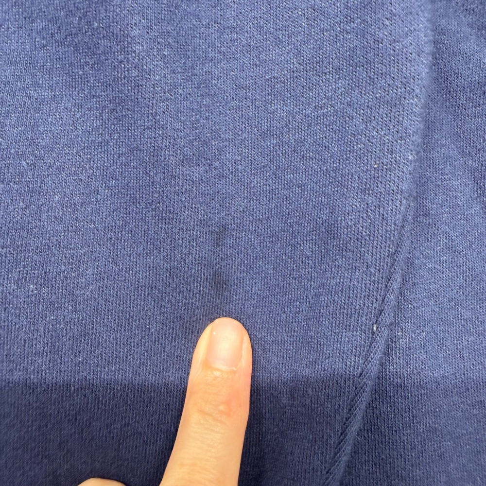 Chan Luu Pinch Waist Cardigan 1 Navy Cotton Fleece Hook Eye Balloon Sleeve - Picture 9 of 12